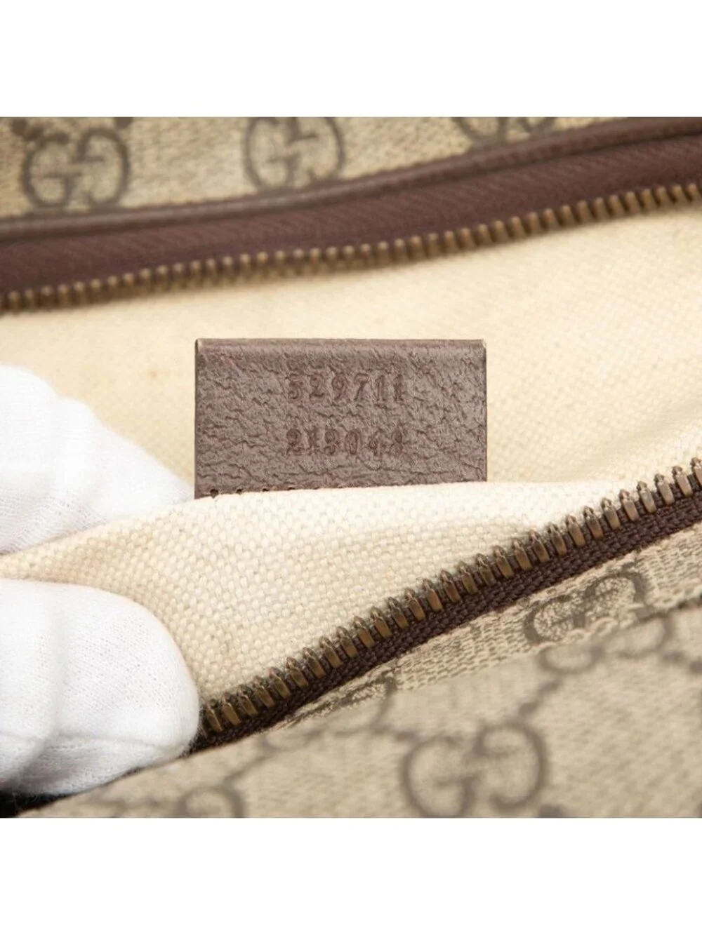 Gucci GG Supreme Courier Sherry Line Waist Pouch Belt Bag Beige Brown Leather